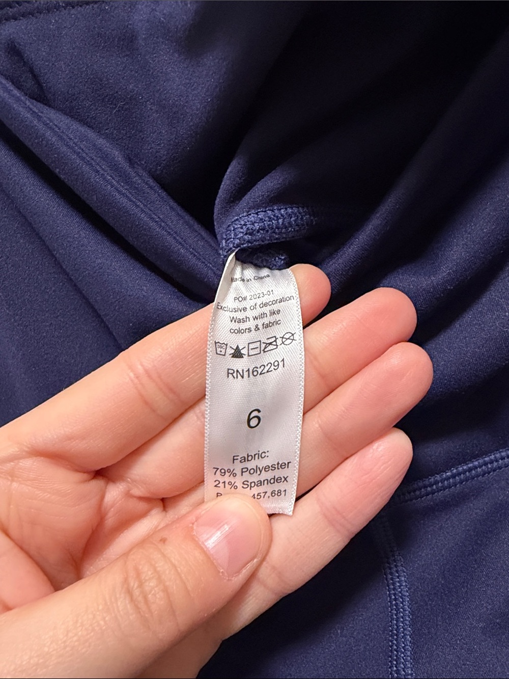 High-Rise Navy Women's Active Leggings - Picture 4 of 4